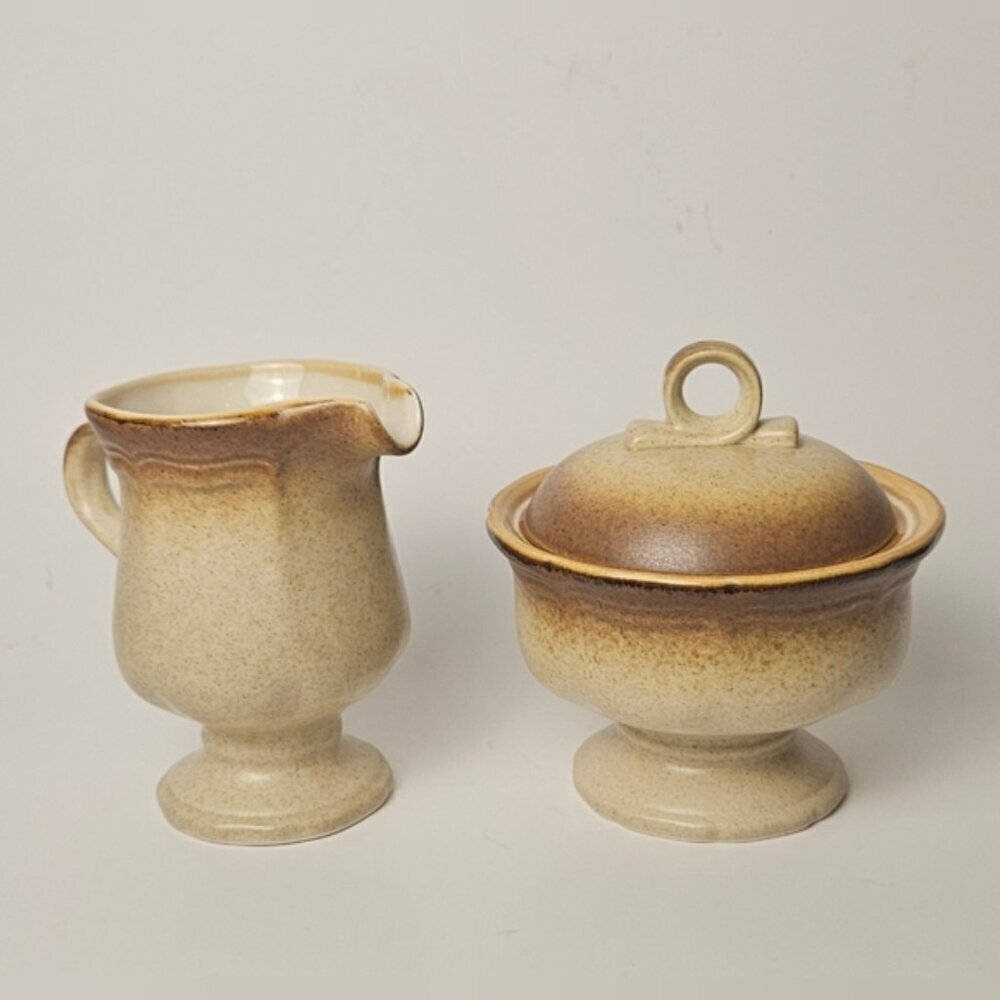 Mikasa Whole Wheat E8000 Sugar Bowl and Matching Creamer